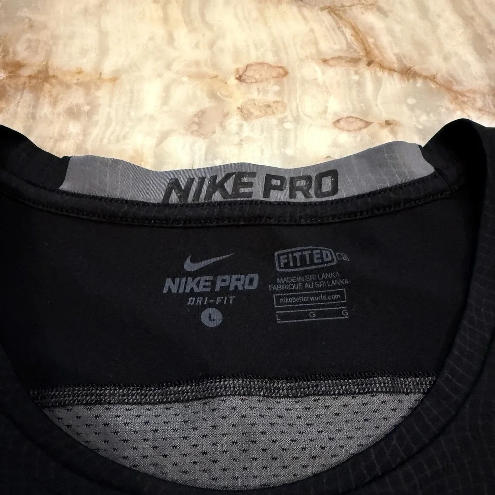 Nike Pro Dri-FIT Compression Sleeveless Shirt Men's Large Black Fitted - Picture 3 of 6